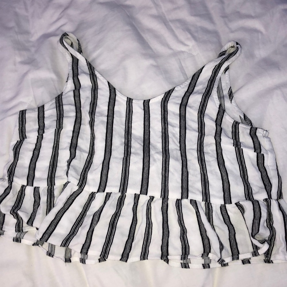 LA Hearts black and white stripped tank top